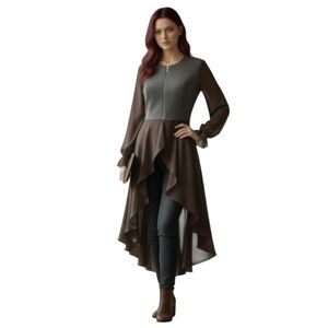 Vintage Gray Business Casual Goth Flowy Cardigan Jacket S/M